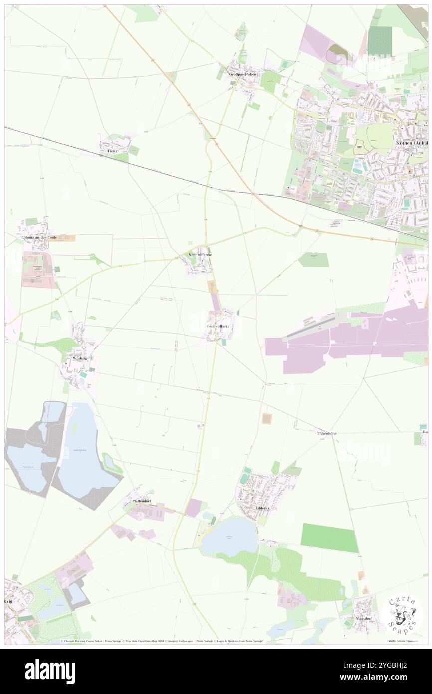 Grosswuelknitz, DE, Germania, Sassonia-Anhalt, N 51 43' 27'', N 11 55' 36'', mappa, Cartascapes Mappa pubblicata nel 2024. Esplora Cartascapes, una mappa che rivela i diversi paesaggi, culture ed ecosistemi della Terra. Viaggia attraverso il tempo e lo spazio, scoprendo l'interconnessione del passato, del presente e del futuro del nostro pianeta. Foto Stock