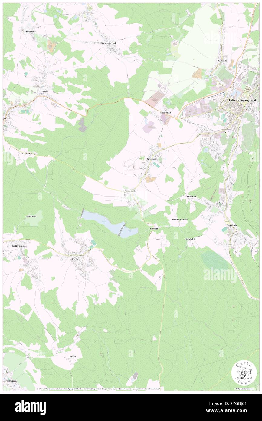 Poppengruen, DE, Germania, Sassonia, N 50 27' 10'', N 12 19' 31'', mappa, Cartascapes Mappa pubblicata nel 2024. Esplora Cartascapes, una mappa che rivela i diversi paesaggi, culture ed ecosistemi della Terra. Viaggia attraverso il tempo e lo spazio, scoprendo l'interconnessione del passato, del presente e del futuro del nostro pianeta. Foto Stock