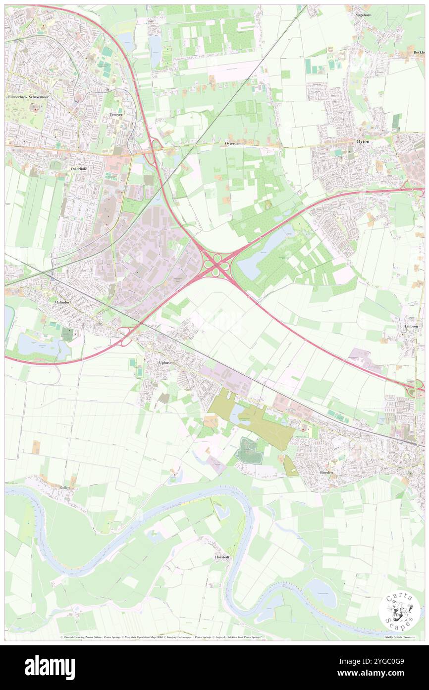 In den Ellern, DE, Germania, bassa Sassonia, N 53 1' 59'', N 8 58' 59'', MAP, Cartascapes Map pubblicata nel 2024. Esplora Cartascapes, una mappa che rivela i diversi paesaggi, culture ed ecosistemi della Terra. Viaggia attraverso il tempo e lo spazio, scoprendo l'interconnessione del passato, del presente e del futuro del nostro pianeta. Foto Stock