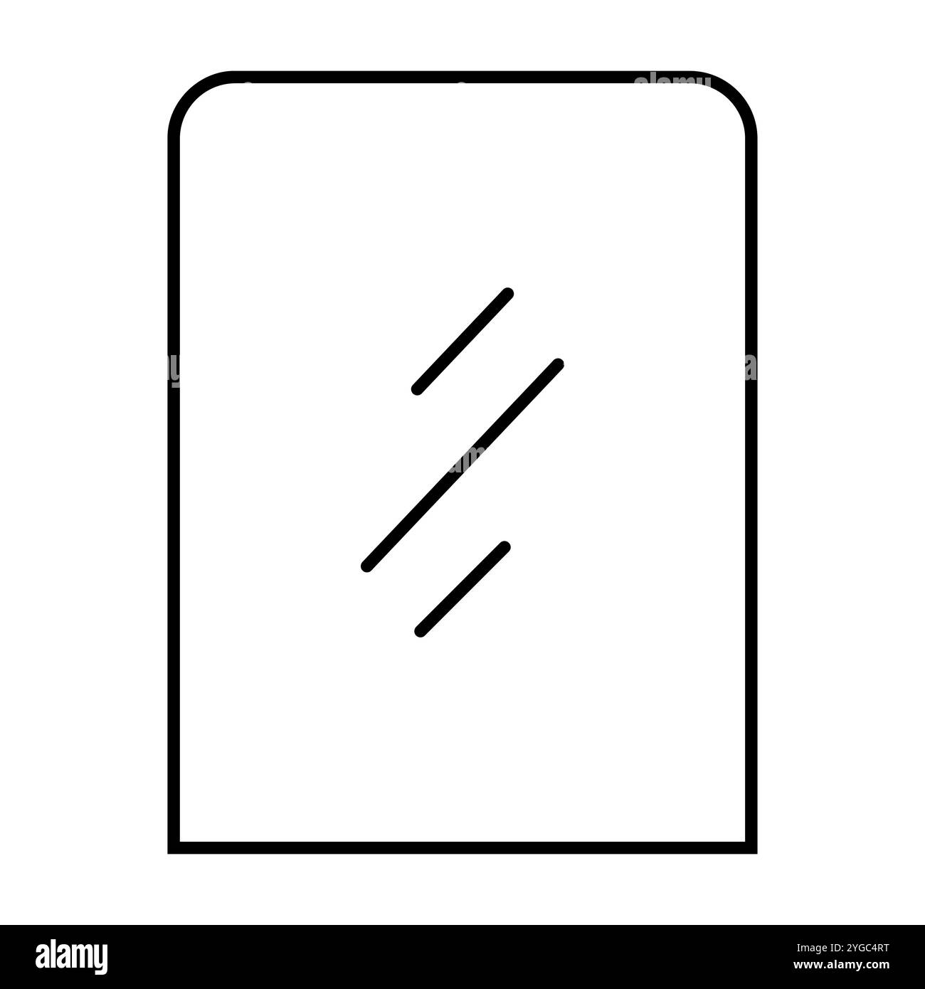 Icona elegante e minimalista di uno specchio da parete, che rappresenta lo stile e la funzionalità dell'arredamento di casa. Ideale per interior design, applicazioni di arredamento e siti Web foc Illustrazione Vettoriale