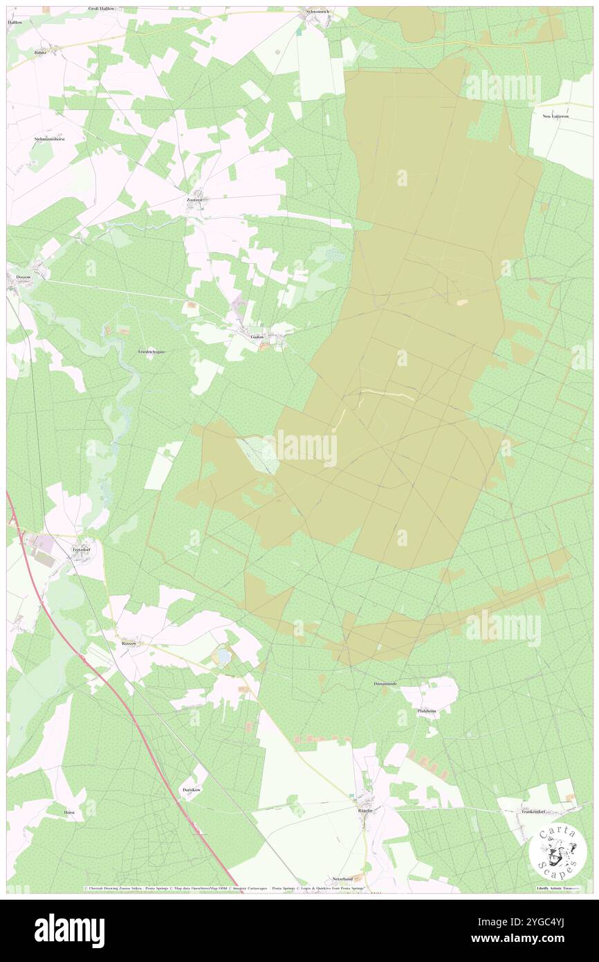 Gadow, DE, Germania, Brandeburgo, N 53 6' 40'', N 12 36' 22'', mappa, Cartascapes Mappa pubblicata nel 2024. Esplora Cartascapes, una mappa che rivela i diversi paesaggi, culture ed ecosistemi della Terra. Viaggia attraverso il tempo e lo spazio, scoprendo l'interconnessione del passato, del presente e del futuro del nostro pianeta. Foto Stock