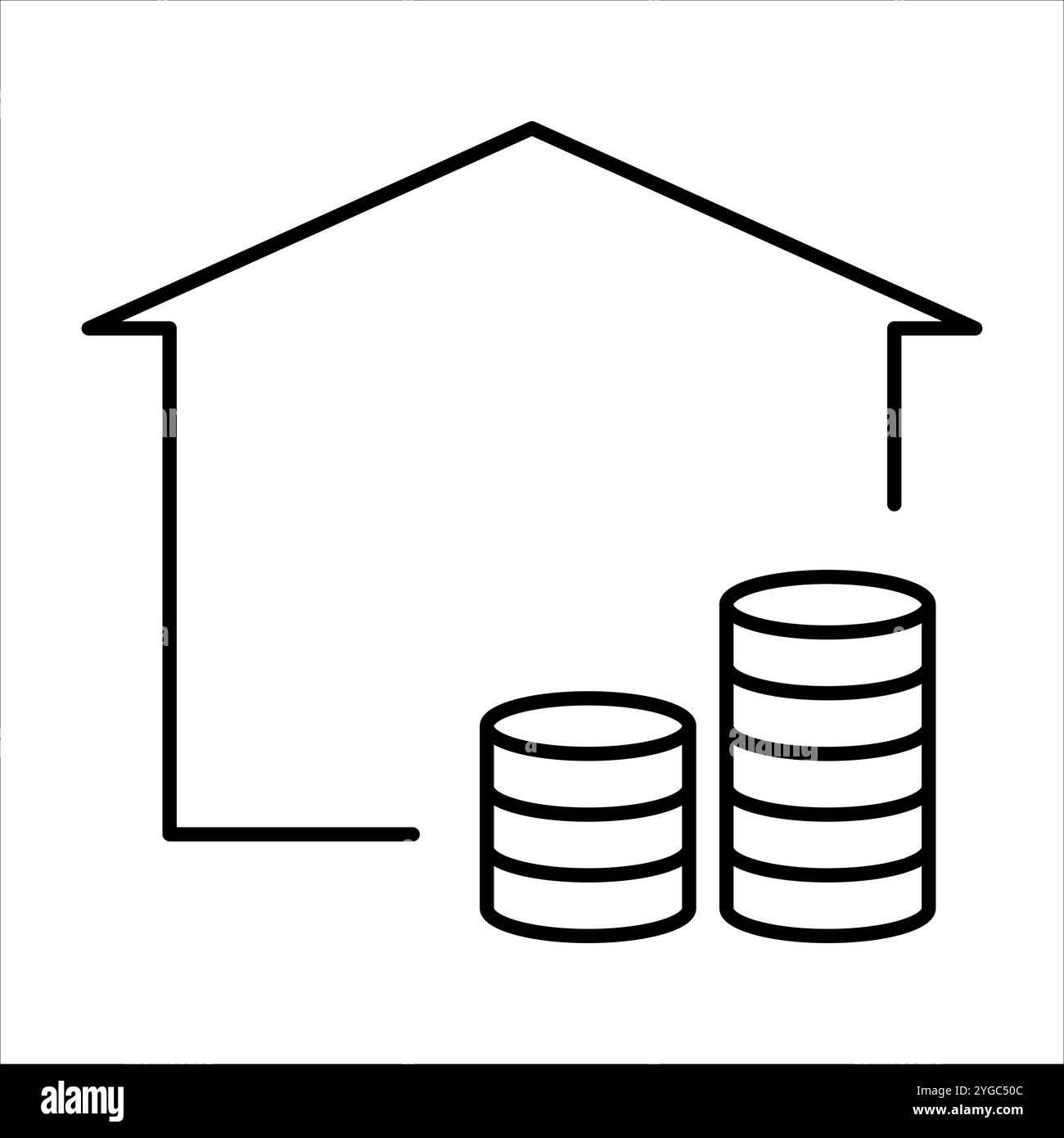 Icona pulita e minimalista che rappresenta un mutuo per appartamenti, ideale per temi immobiliari e finanziari. Perfetto per applicazioni, siti Web o progetti incentrati sulla prop Illustrazione Vettoriale