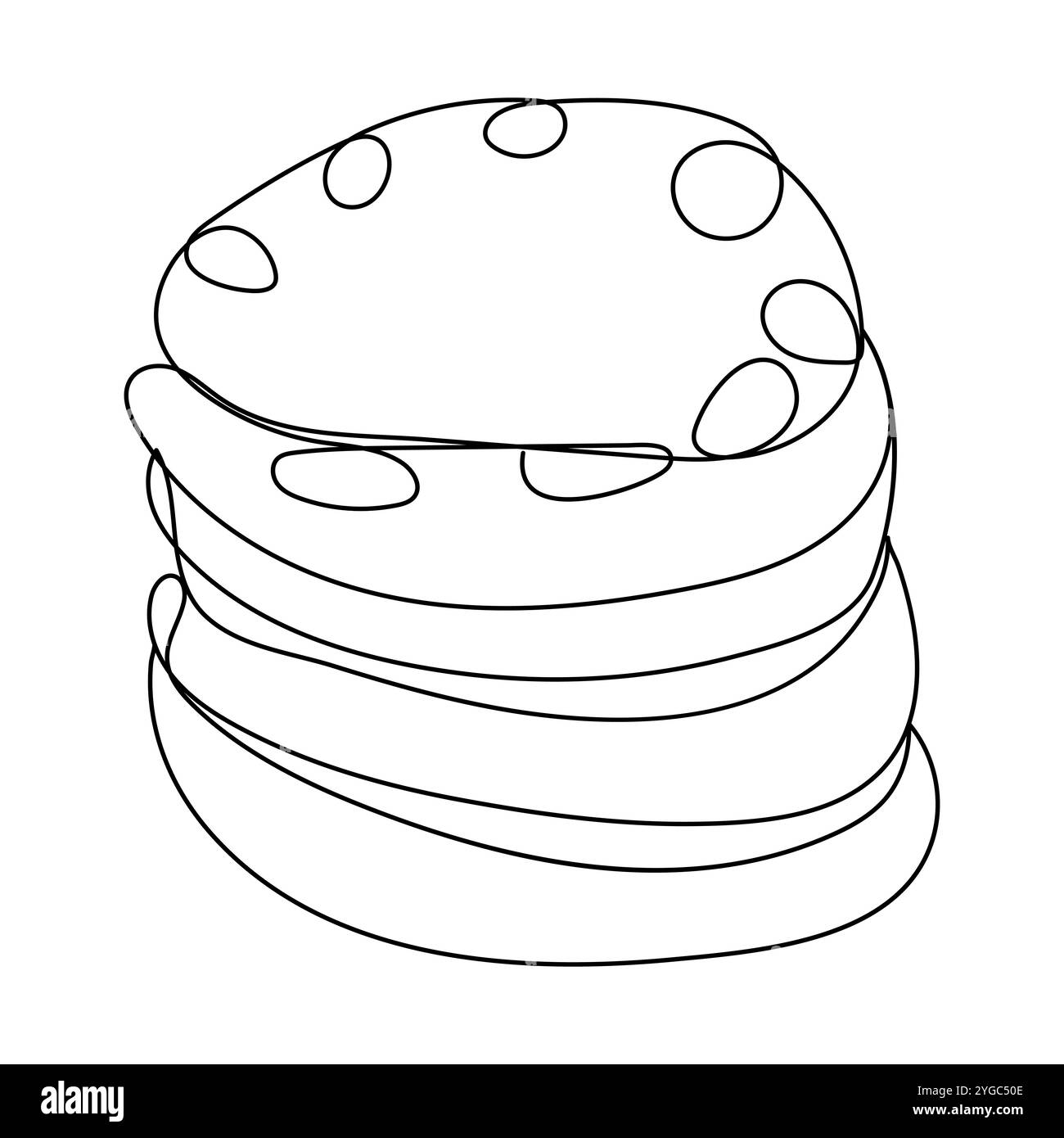 Disegno continuo su una linea giornata nazionale dei biscotti . Concetto di dessert. Illustrazione grafica vettoriale del disegno a linea singola. Illustrazione Vettoriale