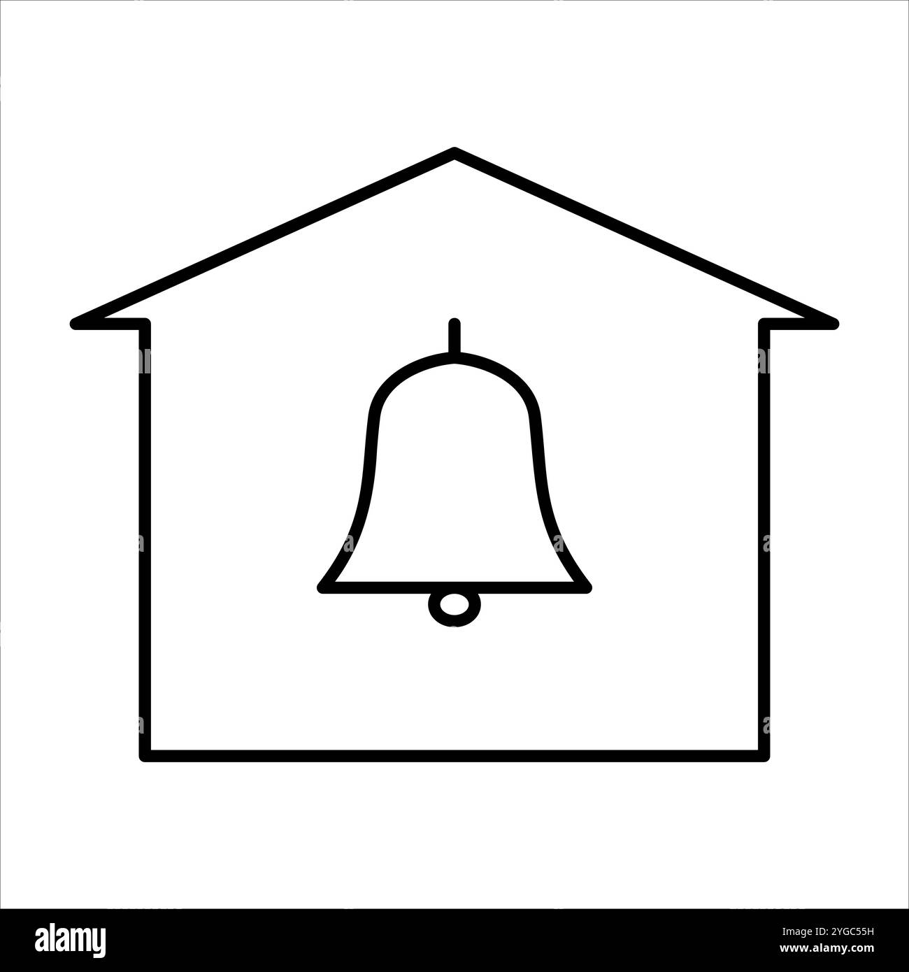 Icona minimalista di un allarme appartamento che simboleggia la sicurezza e la sicurezza. Ideale per applicazioni, siti Web o progetti incentrati sulla protezione della casa, la casa intelligente Illustrazione Vettoriale