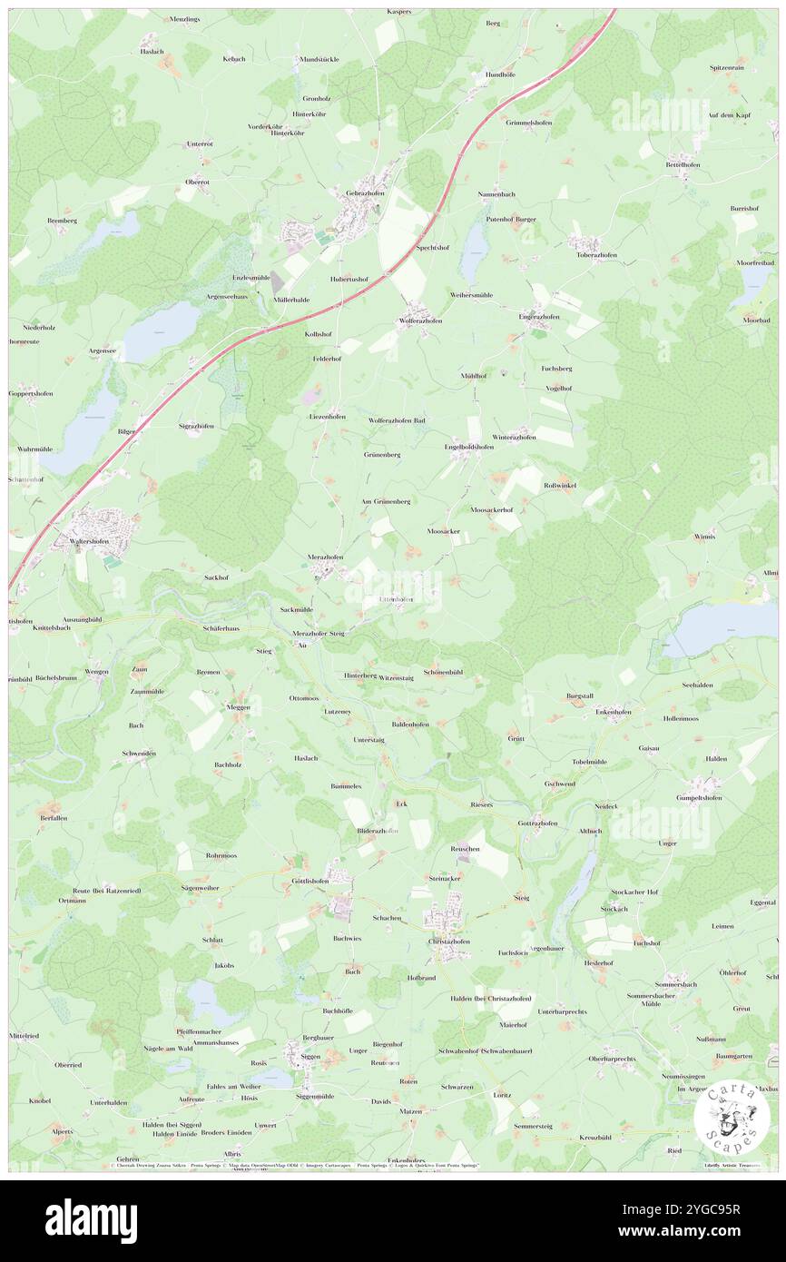 Merazhofen, regione di Tübingen, DE, Germania, Baden-Wurttemberg, N 47 45' 12'', N 9 57' 28'', MAP, Cartascapes Map pubblicata nel 2024. Esplora Cartascapes, una mappa che rivela i diversi paesaggi, culture ed ecosistemi della Terra. Viaggia attraverso il tempo e lo spazio, scoprendo l'interconnessione del passato, del presente e del futuro del nostro pianeta. Foto Stock