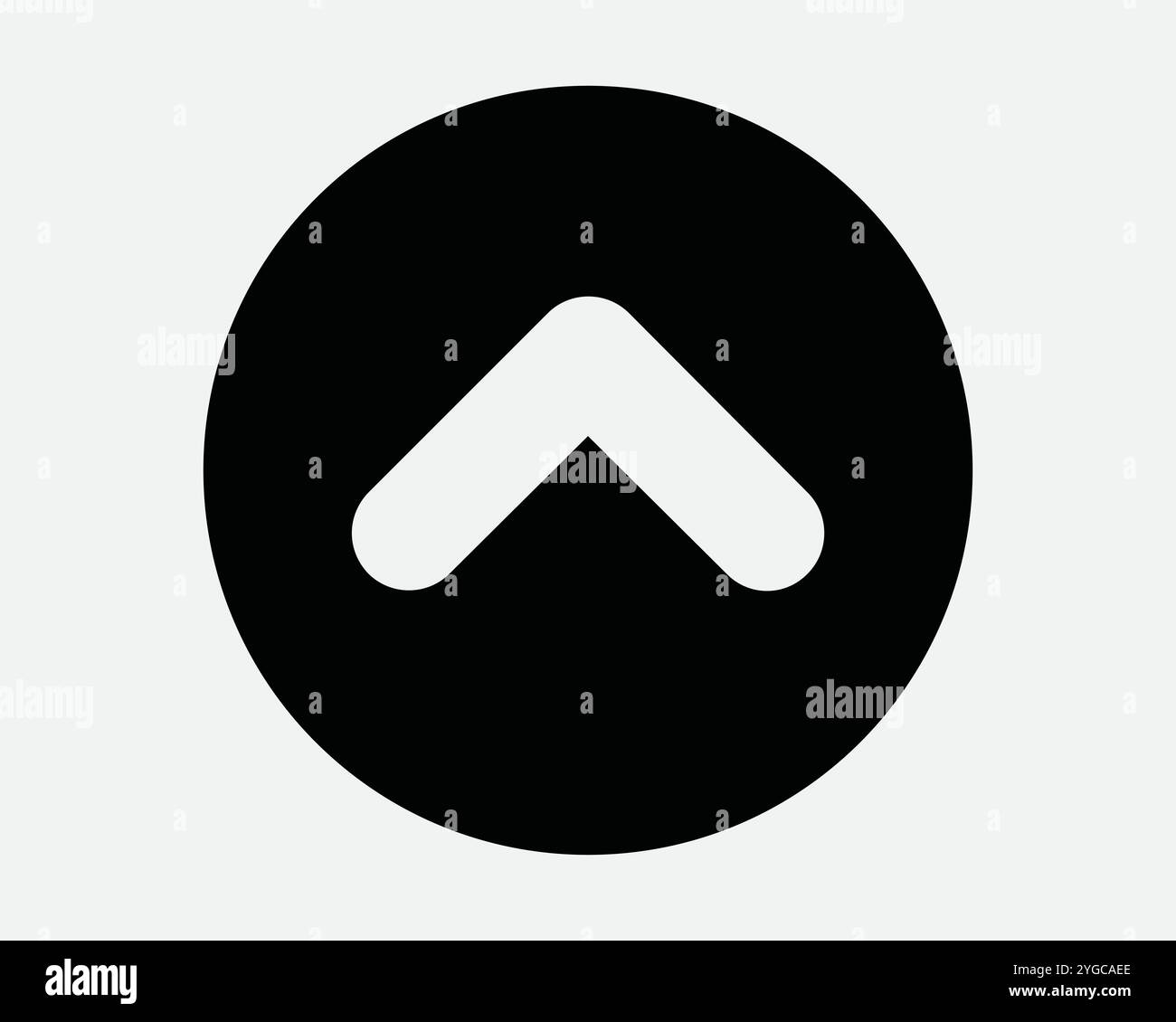 Freccia su a forma tonda rivolta verso l'alto sopra il bordo nord dritto verso l'alto icona punto di orientamento del gesto segno contorno linea vettore bianco e nero Illustrazione Vettoriale