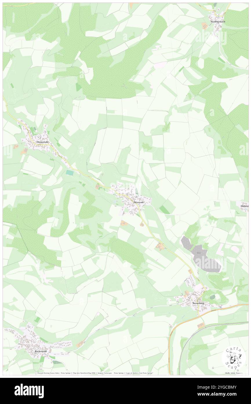 Heyerode, DE, Germania, Turingia, N 51 10' 0'', N 10 19' 0''', mappa, Cartascapes Mappa pubblicata nel 2024. Esplora Cartascapes, una mappa che rivela i diversi paesaggi, culture ed ecosistemi della Terra. Viaggia attraverso il tempo e lo spazio, scoprendo l'interconnessione del passato, del presente e del futuro del nostro pianeta. Foto Stock