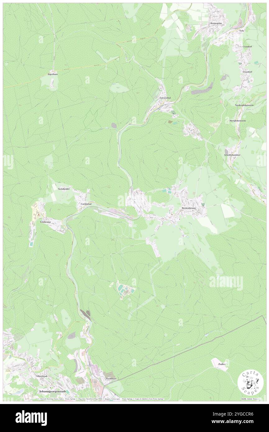 Breitenbrunn (Erzg), DE, Germania, Sassonia, N 50 28' 37'', N 12 44' 45'', mappa, Cartascapes Mappa pubblicata nel 2024. Esplora Cartascapes, una mappa che rivela i diversi paesaggi, culture ed ecosistemi della Terra. Viaggia attraverso il tempo e lo spazio, scoprendo l'interconnessione del passato, del presente e del futuro del nostro pianeta. Foto Stock