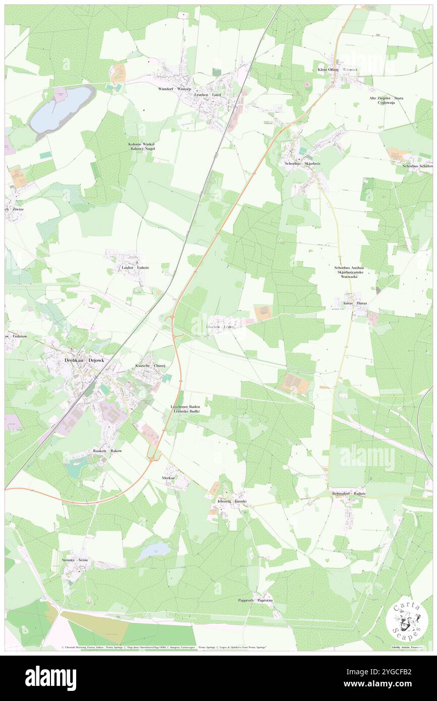 Loeschen, DE, Germania, Brandeburgo, N 51 39' 44'', N 14 15' 7'', mappa, Cartascapes Mappa pubblicata nel 2024. Esplora Cartascapes, una mappa che rivela i diversi paesaggi, culture ed ecosistemi della Terra. Viaggia attraverso il tempo e lo spazio, scoprendo l'interconnessione del passato, del presente e del futuro del nostro pianeta. Foto Stock