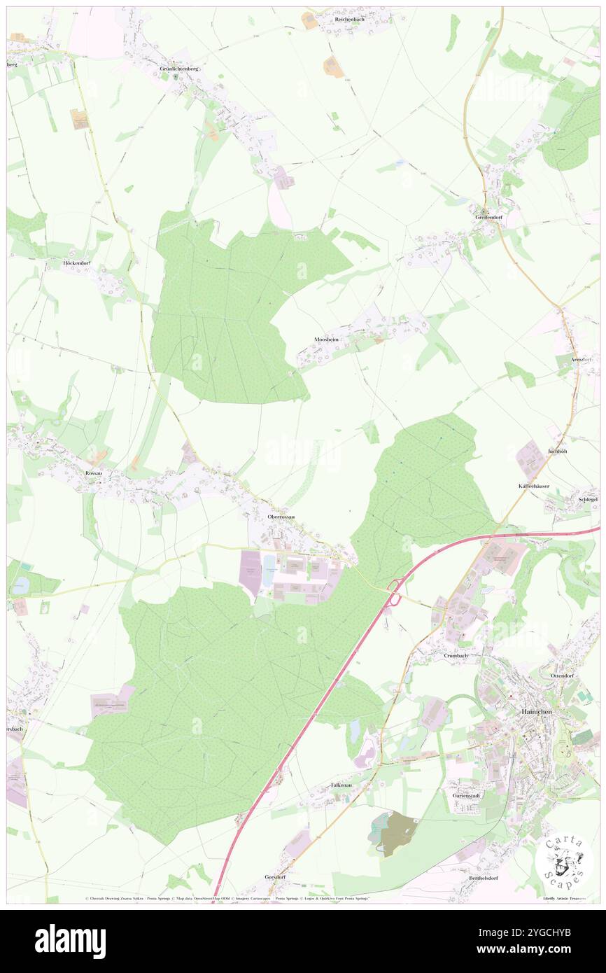 Oberrossau, DE, Germania, Sassonia, N 51 0' 0'', N 13 4' 59'', mappa, Cartascapes Mappa pubblicata nel 2024. Esplora Cartascapes, una mappa che rivela i diversi paesaggi, culture ed ecosistemi della Terra. Viaggia attraverso il tempo e lo spazio, scoprendo l'interconnessione del passato, del presente e del futuro del nostro pianeta. Foto Stock