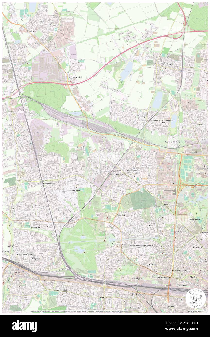 Moosach, DE, Germania, Baviera, N 48 25' 15'', N 11 52' 50'', mappa, Cartascapes Mappa pubblicata nel 2024. Esplora Cartascapes, una mappa che rivela i diversi paesaggi, culture ed ecosistemi della Terra. Viaggia attraverso il tempo e lo spazio, scoprendo l'interconnessione del passato, del presente e del futuro del nostro pianeta. Foto Stock