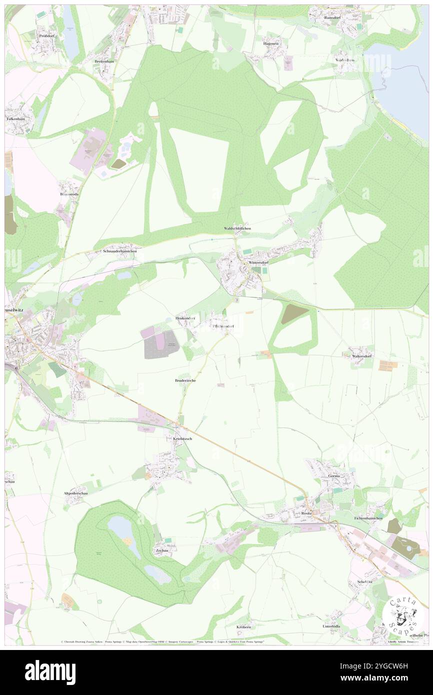 Pflichtendorf, DE, Germania, Turingia, N 51 2' 42'', N 12 20' 46'', mappa, Cartascapes Mappa pubblicata nel 2024. Esplora Cartascapes, una mappa che rivela i diversi paesaggi, culture ed ecosistemi della Terra. Viaggia attraverso il tempo e lo spazio, scoprendo l'interconnessione del passato, del presente e del futuro del nostro pianeta. Foto Stock