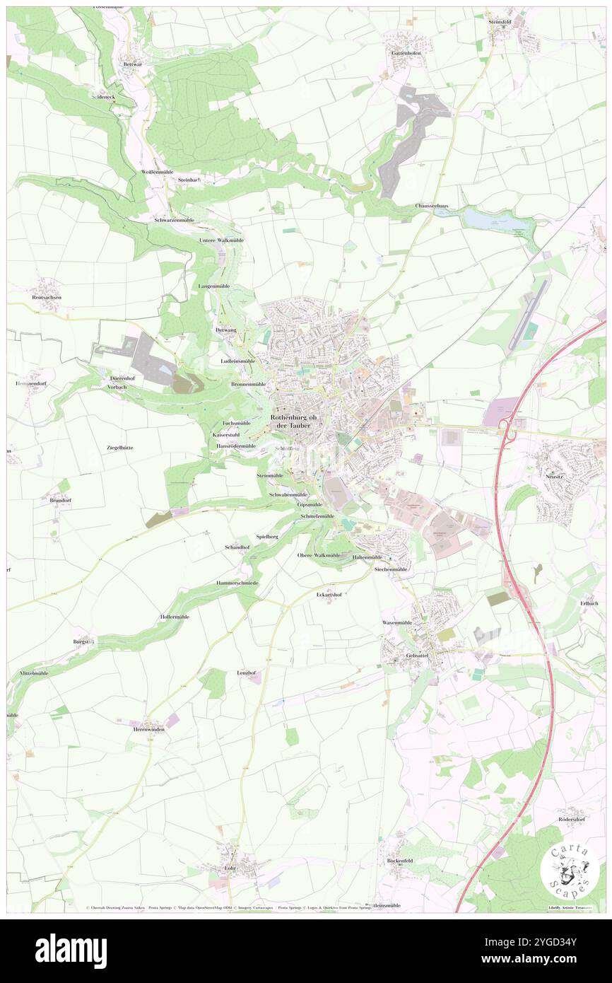 Great Star Tower, Regierungsbezirk Mittelfranken, DE, Germania, Baviera, N 49 22' 22'', N 10 10' 51'', MAP, Cartascapes Map pubblicata nel 2024. Esplora Cartascapes, una mappa che rivela i diversi paesaggi, culture ed ecosistemi della Terra. Viaggia attraverso il tempo e lo spazio, scoprendo l'interconnessione del passato, del presente e del futuro del nostro pianeta. Foto Stock