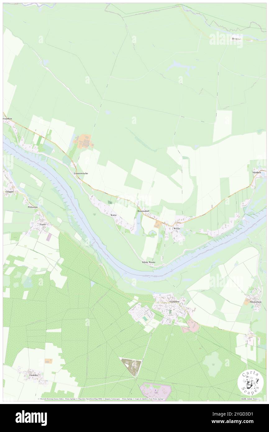 Rosendorf, DE, Germania, Brandeburgo, N 53 4' 16'', N 11 20' 30'', mappa, Cartascapes Mappa pubblicata nel 2024. Esplora Cartascapes, una mappa che rivela i diversi paesaggi, culture ed ecosistemi della Terra. Viaggia attraverso il tempo e lo spazio, scoprendo l'interconnessione del passato, del presente e del futuro del nostro pianeta. Foto Stock