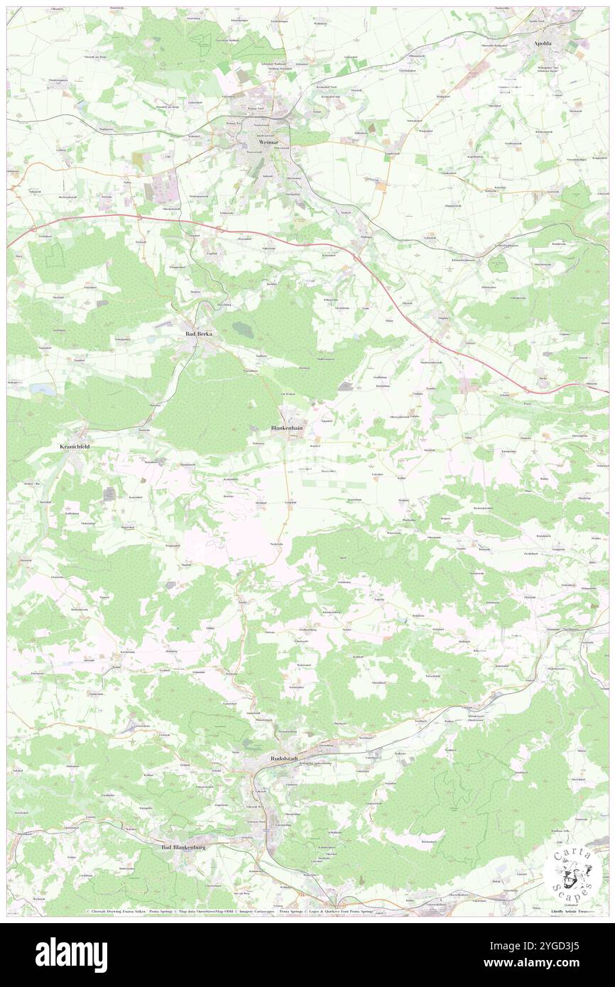 Blankenhain, DE, Germania, Turingia, N 50 51' 35'', N 11 20' 38'', mappa, Cartascapes Mappa pubblicata nel 2024. Esplora Cartascapes, una mappa che rivela i diversi paesaggi, culture ed ecosistemi della Terra. Viaggia attraverso il tempo e lo spazio, scoprendo l'interconnessione del passato, del presente e del futuro del nostro pianeta. Foto Stock