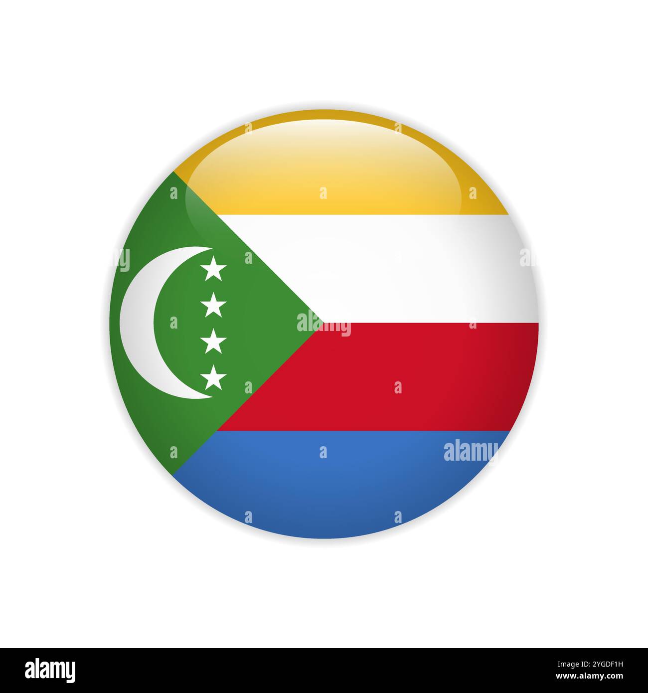 Tasto allarme Comore attivo Illustrazione Vettoriale