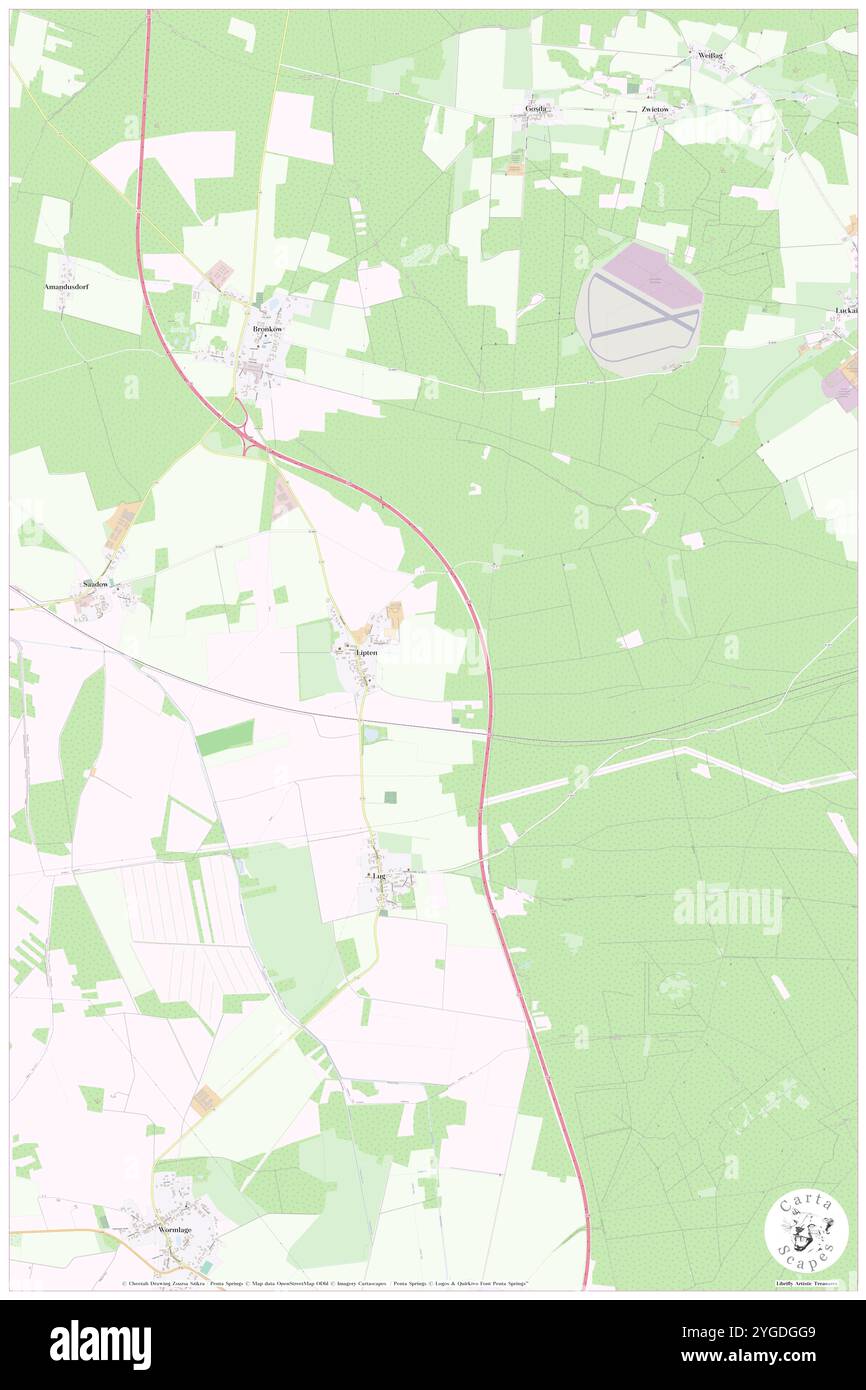 Lipten, DE, Germania, Brandeburgo, N 51 38' 46'', N 13 55' 37'', mappa, Cartascapes Mappa pubblicata nel 2024. Esplora Cartascapes, una mappa che rivela i diversi paesaggi, culture ed ecosistemi della Terra. Viaggia attraverso il tempo e lo spazio, scoprendo l'interconnessione del passato, del presente e del futuro del nostro pianeta. Foto Stock