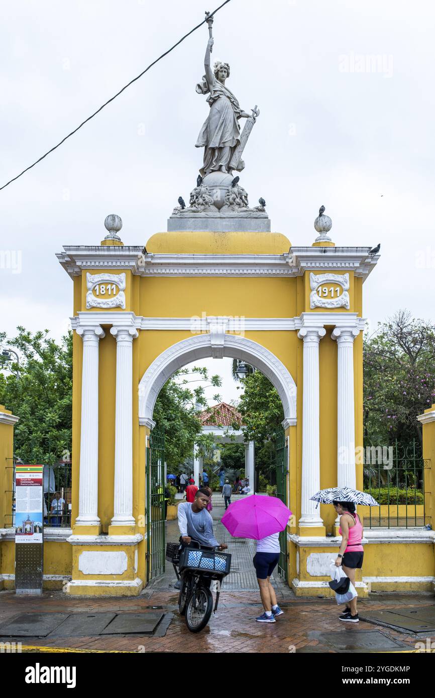 Ingresso al Centenario Park, Cartagena, Colombia, Sud America Foto Stock