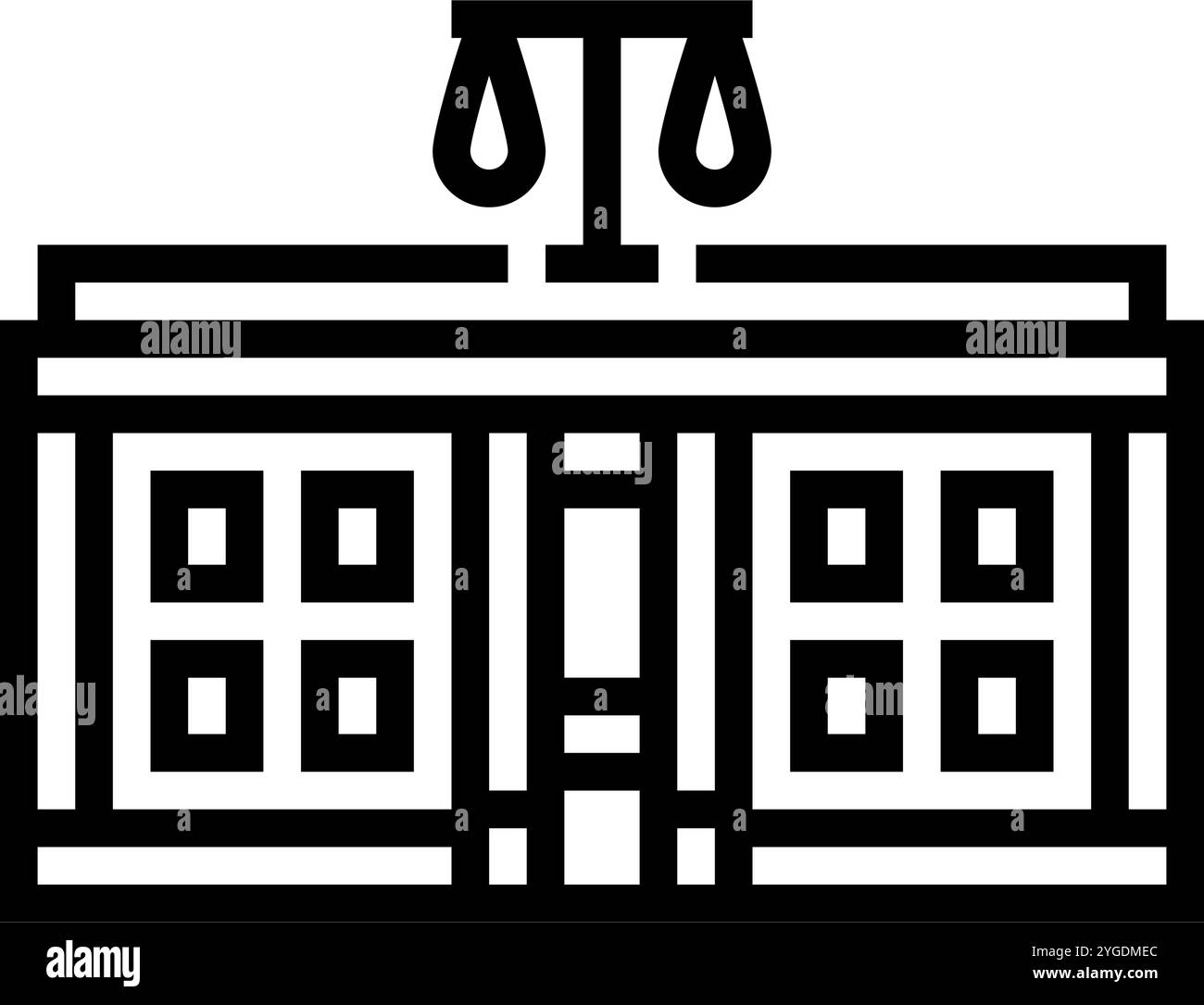 illustrazione vettoriale dell'icona della linea di diritto societario dello studio Illustrazione Vettoriale