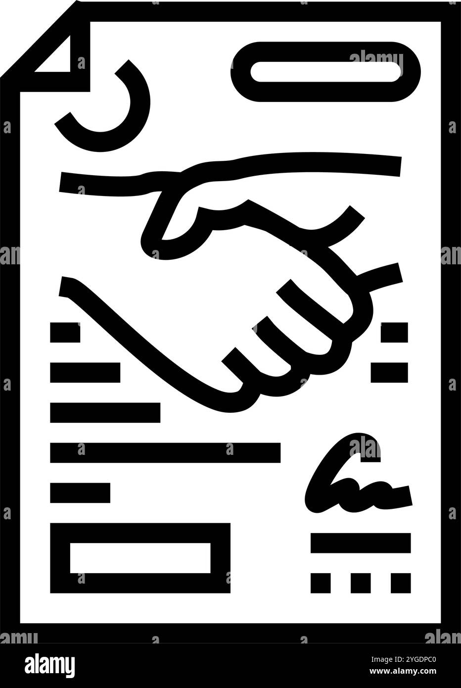 illustrazione vettoriale dell'icona della linea di diritto societario del contratto legale Illustrazione Vettoriale