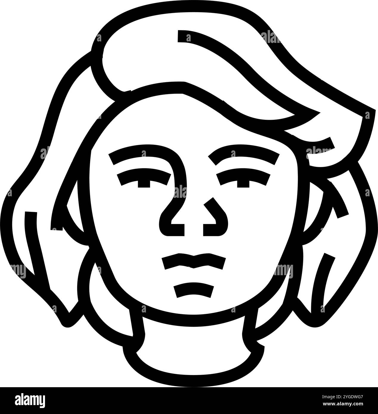 illustrazione vettoriale dell'icona della linea di espressione della donna pride Illustrazione Vettoriale