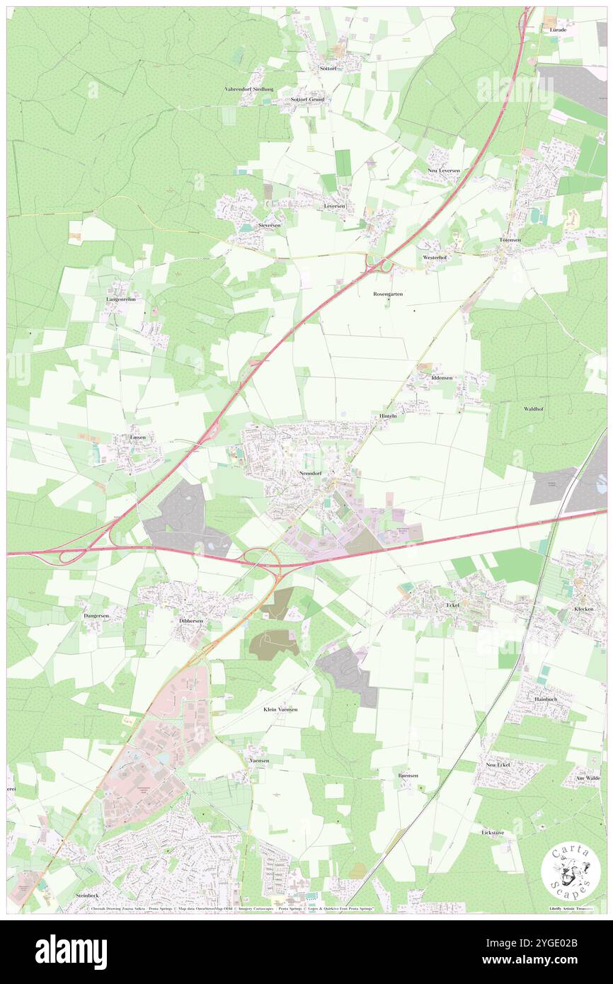 Nenndorf, DE, Germania, bassa Sassonia, N 53 22' 54'', N 9 53' 28'', mappa, Cartascapes Mappa pubblicata nel 2024. Esplora Cartascapes, una mappa che rivela i diversi paesaggi, culture ed ecosistemi della Terra. Viaggia attraverso il tempo e lo spazio, scoprendo l'interconnessione del passato, del presente e del futuro del nostro pianeta. Foto Stock