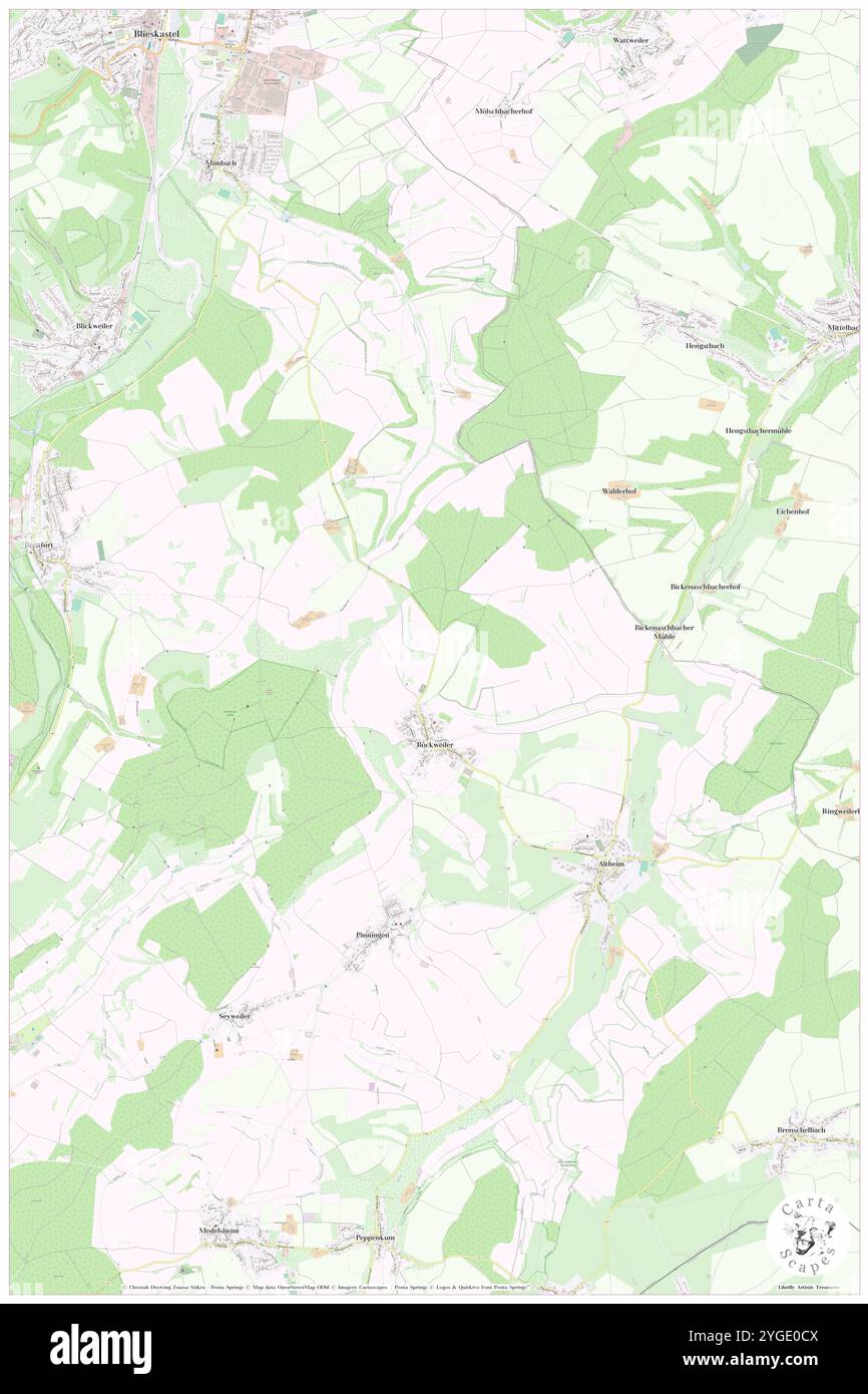 Boeckweiler, DE, Germania, Saarland, N 49 10' 57'', N 7 17' 32'', mappa, Cartascapes Mappa pubblicata nel 2024. Esplora Cartascapes, una mappa che rivela i diversi paesaggi, culture ed ecosistemi della Terra. Viaggia attraverso il tempo e lo spazio, scoprendo l'interconnessione del passato, del presente e del futuro del nostro pianeta. Foto Stock