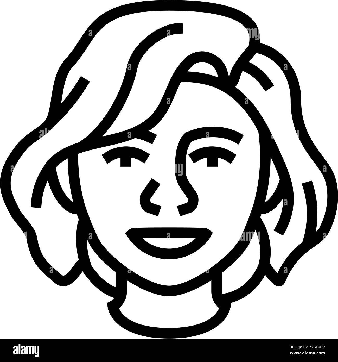 illustrazione vettoriale dell'icona della linea di espressione di joy woman Illustrazione Vettoriale