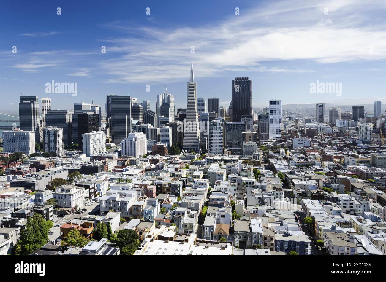 Vista aerea del centro cittadino di San Francisco Foto Stock