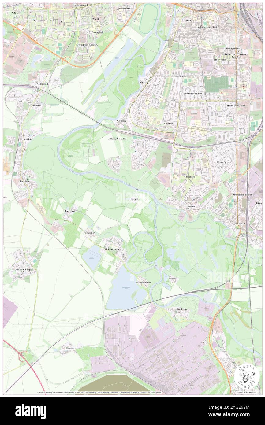 Roepzig, DE, Germania, Sassonia-Anhalt, N 51 25' 58'', N 11 56' 36'', mappa, Cartascapes Mappa pubblicata nel 2024. Esplora Cartascapes, una mappa che rivela i diversi paesaggi, culture ed ecosistemi della Terra. Viaggia attraverso il tempo e lo spazio, scoprendo l'interconnessione del passato, del presente e del futuro del nostro pianeta. Foto Stock