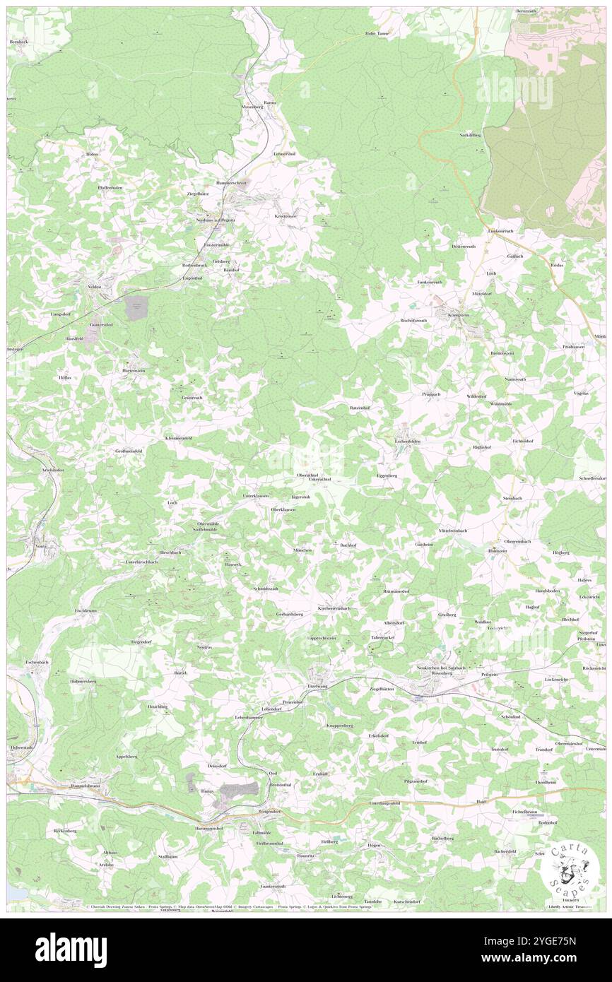 Hirschbach, DE, Germania, Baviera, N 49 0' 46'', N 13 21' 41''', mappa, Cartascapes Mappa pubblicata nel 2024. Esplora Cartascapes, una mappa che rivela i diversi paesaggi, culture ed ecosistemi della Terra. Viaggia attraverso il tempo e lo spazio, scoprendo l'interconnessione del passato, del presente e del futuro del nostro pianeta. Foto Stock