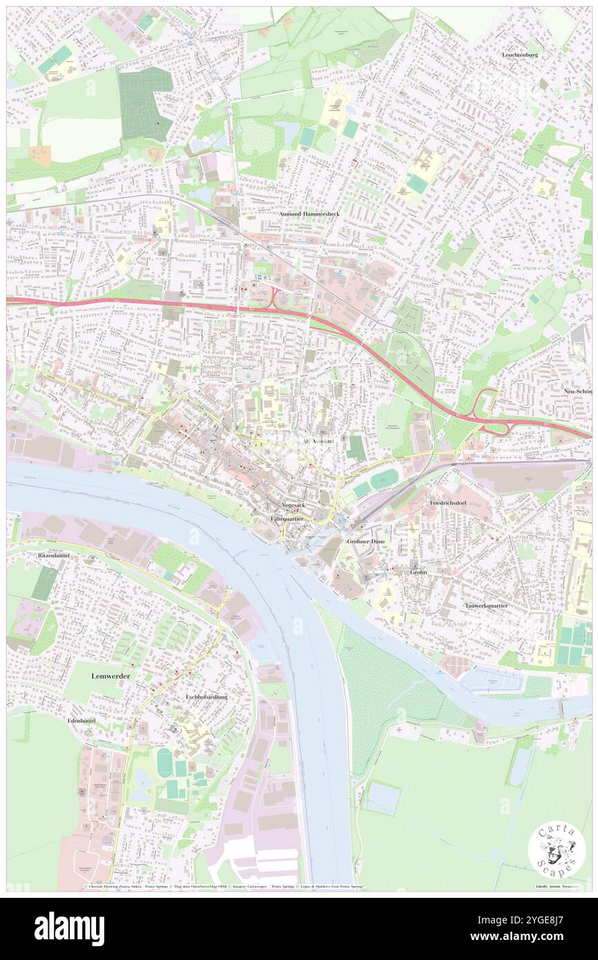 Vegesack, DE, Germania, bassa Sassonia, N 53 6' 30'', N 8 0' 36'', mappa, Cartascapes Mappa pubblicata nel 2024. Esplora Cartascapes, una mappa che rivela i diversi paesaggi, culture ed ecosistemi della Terra. Viaggia attraverso il tempo e lo spazio, scoprendo l'interconnessione del passato, del presente e del futuro del nostro pianeta. Foto Stock