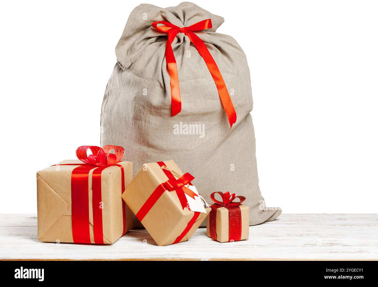 Natale il sacco pieno di doni Foto Stock