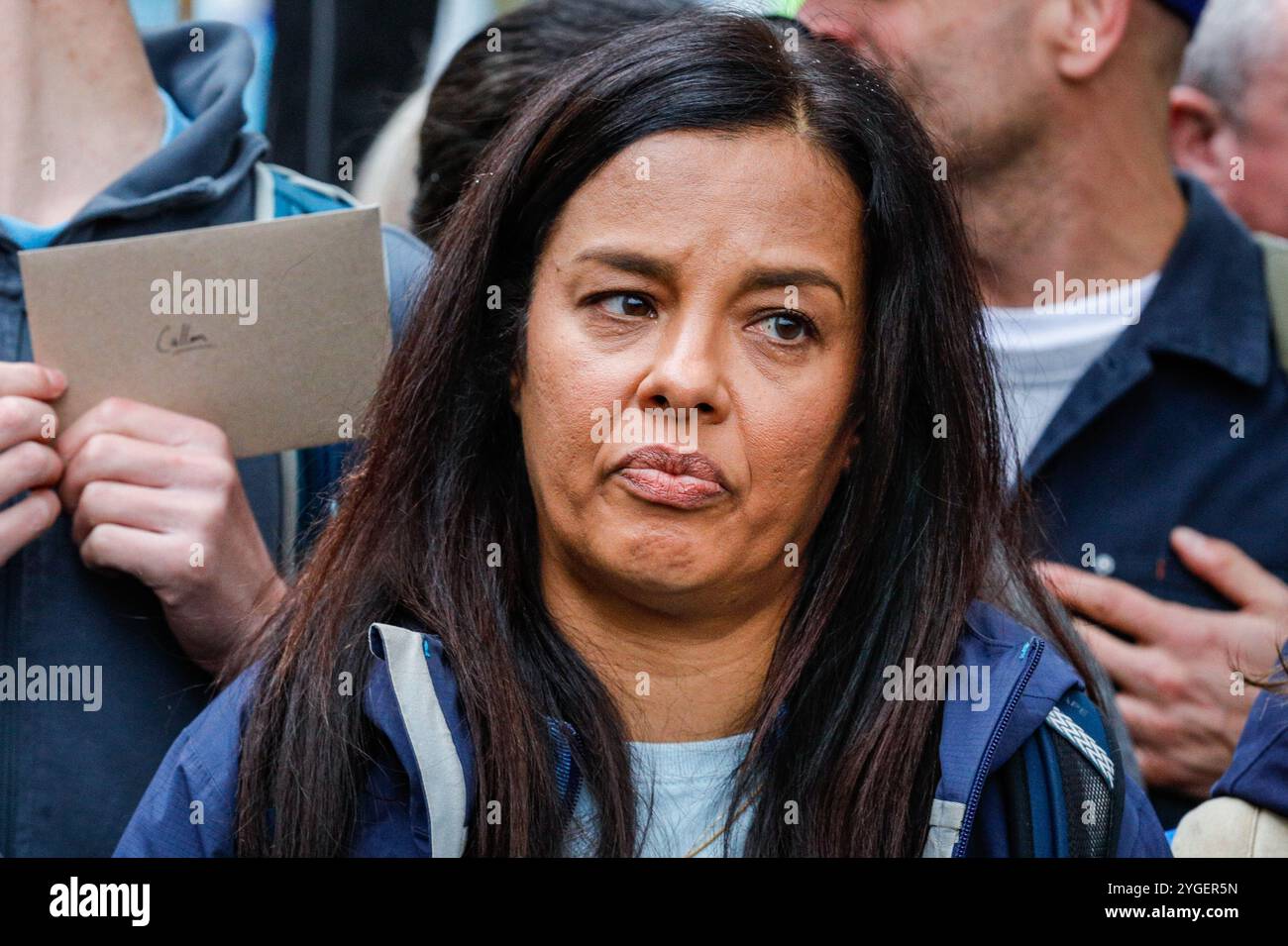 Liz Bonnin, presentatrice televisiva e presidente del Wildlife Trust, a March for Clean Water Protestation, Londra, Regno Unito Foto Stock