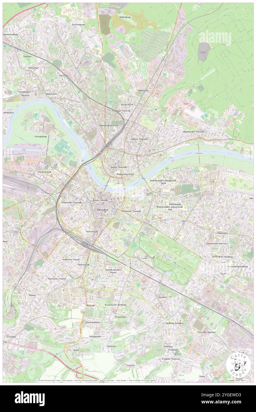 Hotel Am Terrassenufer, DE, Germania, Sassonia, N 51 3' 12'', N 13 44' 54'', mappa, Cartascapes Mappa pubblicata nel 2024. Esplora Cartascapes, una mappa che rivela i diversi paesaggi, culture ed ecosistemi della Terra. Viaggia attraverso il tempo e lo spazio, scoprendo l'interconnessione del passato, del presente e del futuro del nostro pianeta. Foto Stock