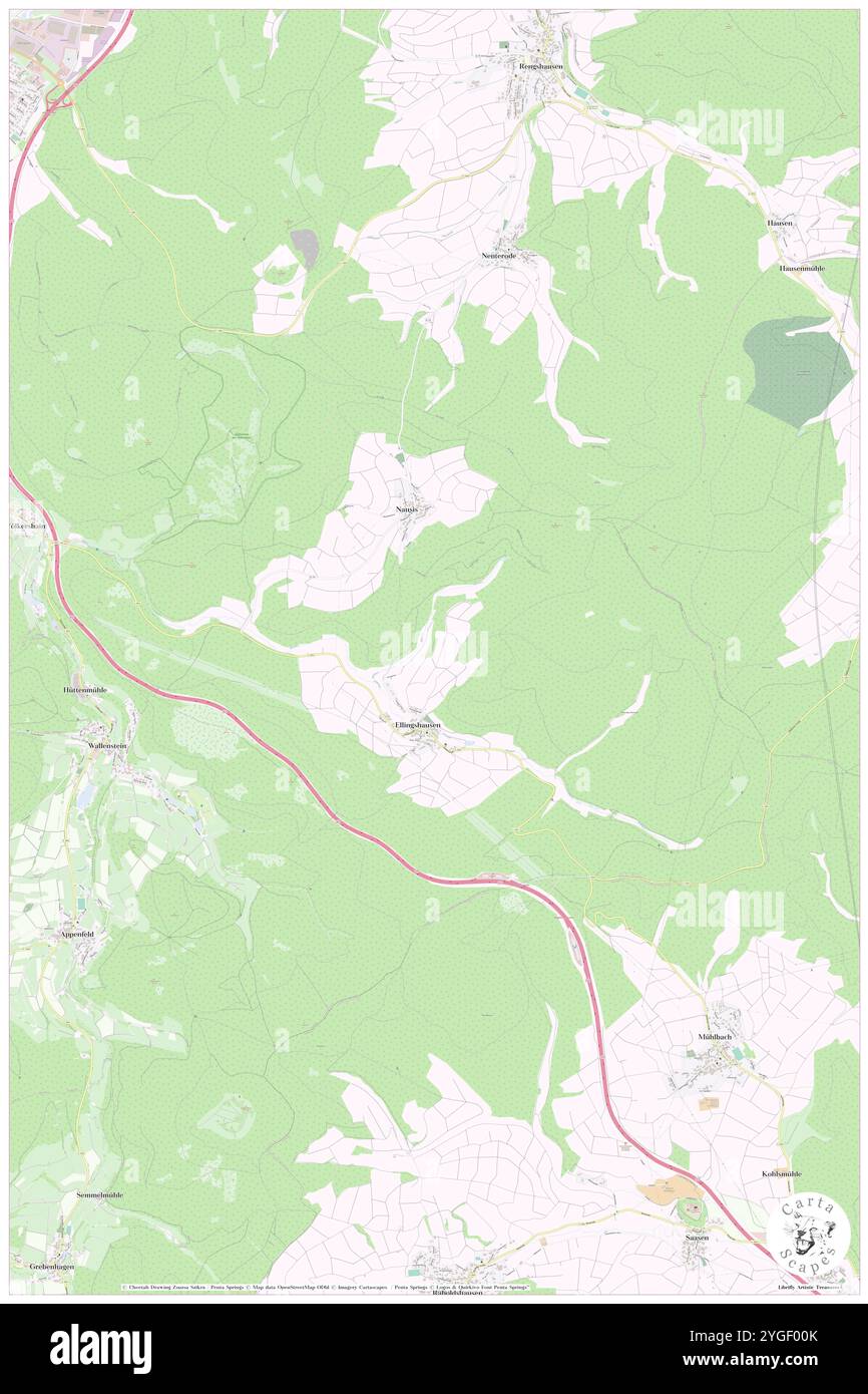 Ellingshausen, DE, Germania, Turingia, N 50 32' 59'', N 10 28' 0'', mappa, Cartascapes Mappa pubblicata nel 2024. Esplora Cartascapes, una mappa che rivela i diversi paesaggi, culture ed ecosistemi della Terra. Viaggia attraverso il tempo e lo spazio, scoprendo l'interconnessione del passato, del presente e del futuro del nostro pianeta. Foto Stock