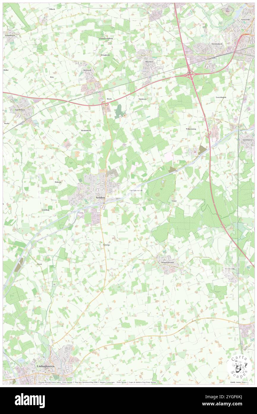 Senden, Regierungsbezirk Münster, DE, Germania, Renania settentrionale-Vestfalia, N 51 51' 0'', N 7 30' 0'', MAP, Cartascapes Map pubblicata nel 2024. Esplora Cartascapes, una mappa che rivela i diversi paesaggi, culture ed ecosistemi della Terra. Viaggia attraverso il tempo e lo spazio, scoprendo l'interconnessione del passato, del presente e del futuro del nostro pianeta. Foto Stock