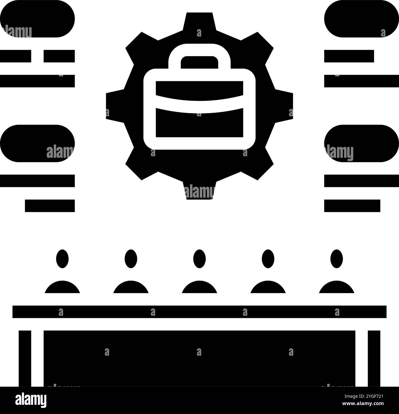 illustrazione vettoriale dell'icona glifo del diritto societario Illustrazione Vettoriale