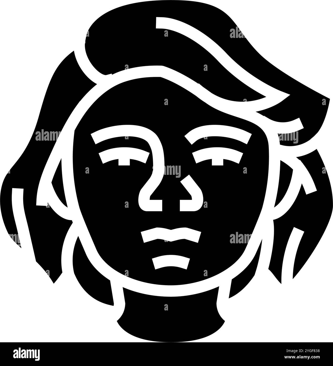 illustrazione vettoriale dell'icona del glifo dell'espressione della donna pride Illustrazione Vettoriale