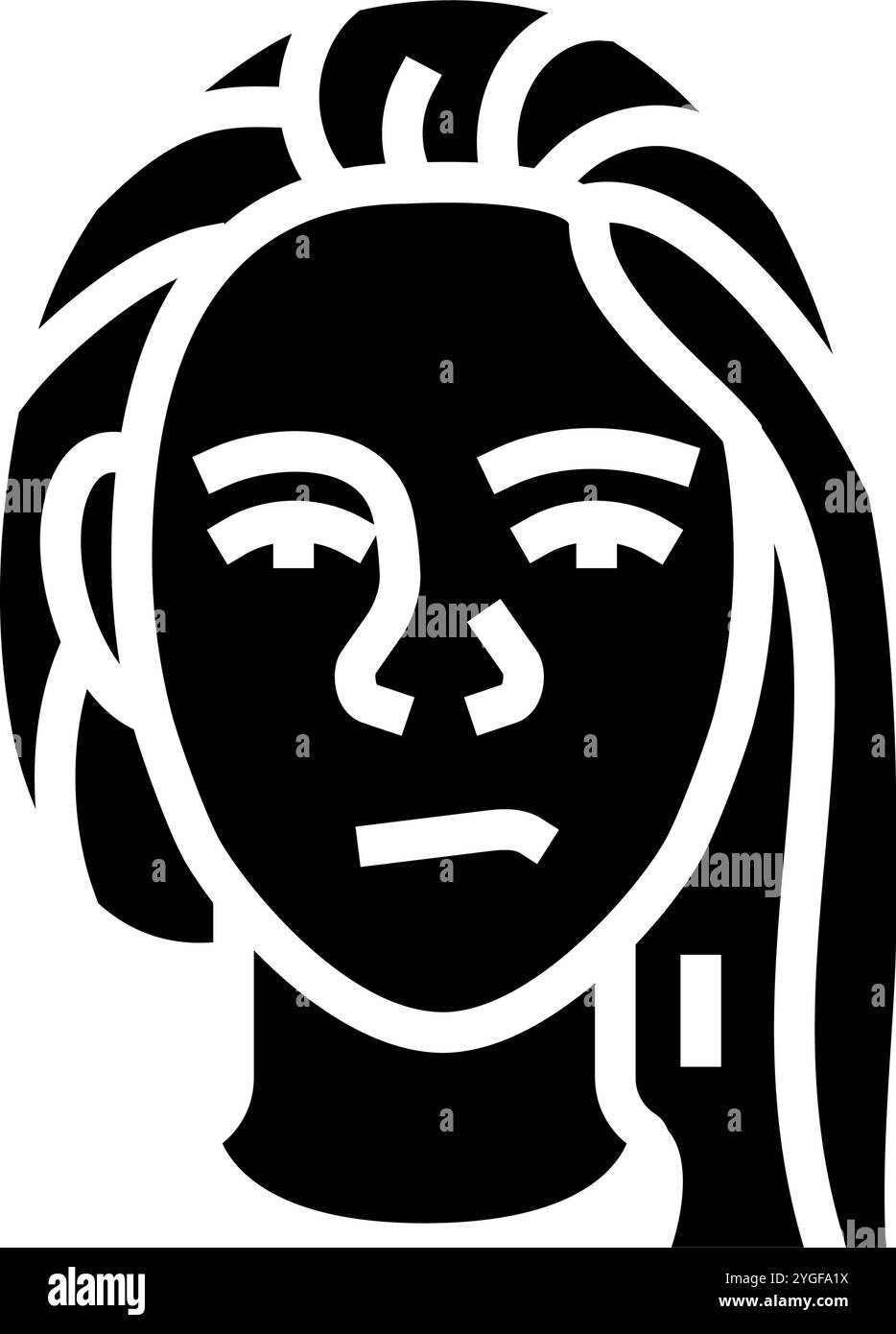 illustrazione vettoriale icona glifo espressione donna frustrazione Illustrazione Vettoriale