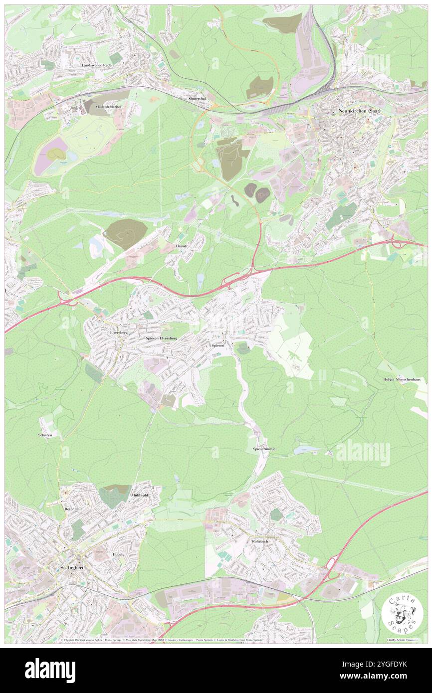 Butterberg, DE, Germania, Saarland, N 49 19' 0'', N 7 9' 0'', mappa, Cartascapes Mappa pubblicata nel 2024. Esplora Cartascapes, una mappa che rivela i diversi paesaggi, culture ed ecosistemi della Terra. Viaggia attraverso il tempo e lo spazio, scoprendo l'interconnessione del passato, del presente e del futuro del nostro pianeta. Foto Stock