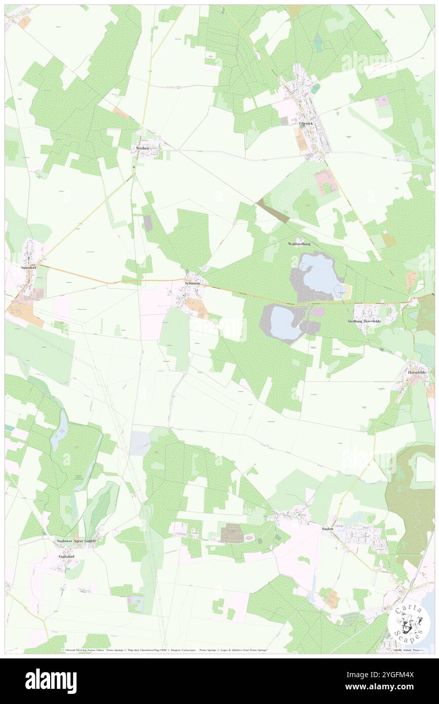 Schuenow, DE, Germania, Brandeburgo, N 52 13' 36'', N 13 21' 11'', mappa, Cartascapes Mappa pubblicata nel 2024. Esplora Cartascapes, una mappa che rivela i diversi paesaggi, culture ed ecosistemi della Terra. Viaggia attraverso il tempo e lo spazio, scoprendo l'interconnessione del passato, del presente e del futuro del nostro pianeta. Foto Stock