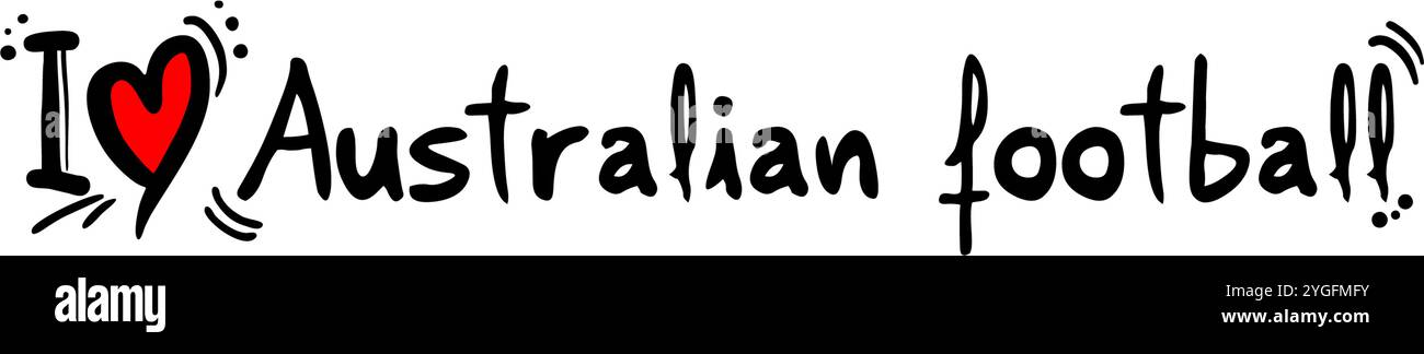 Amore per il calcio australiano Illustrazione Vettoriale