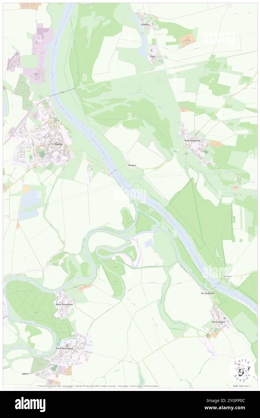 Saale, DE, Germania, N 51 57' 14'', N 11 54' 51'', mappa, Cartascapes Mappa pubblicata nel 2024. Esplora Cartascapes, una mappa che rivela i diversi paesaggi, culture ed ecosistemi della Terra. Viaggia attraverso il tempo e lo spazio, scoprendo l'interconnessione del passato, del presente e del futuro del nostro pianeta. Foto Stock