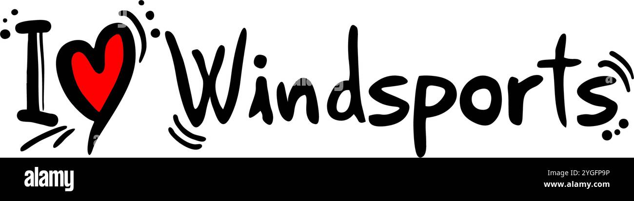 Amore per i Windsport Illustrazione Vettoriale