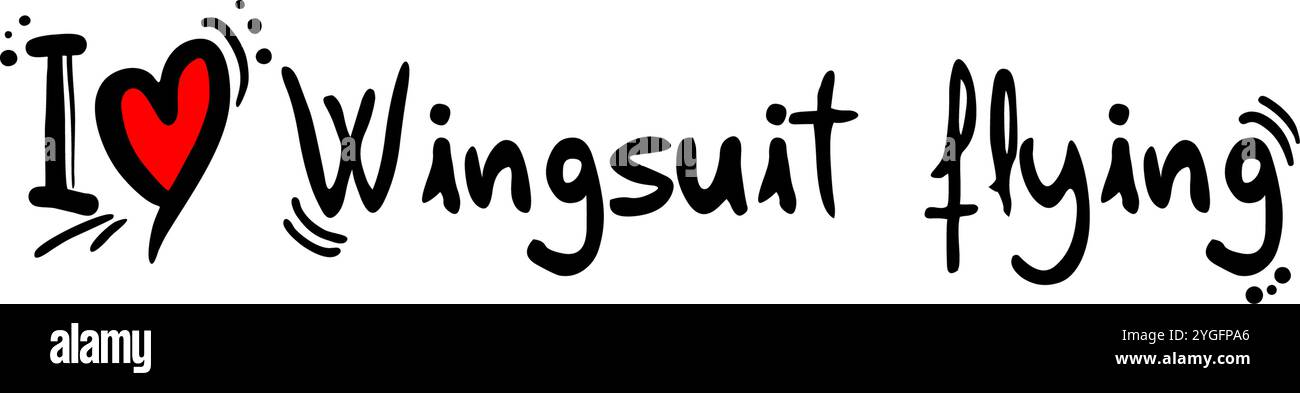 Tuta alare che vola amore Illustrazione Vettoriale