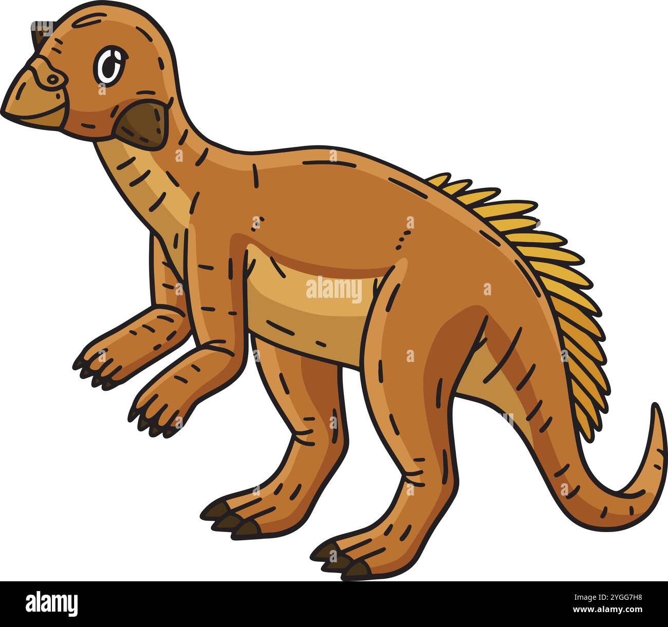 Dinosauro Psittacosaurus Cartoon Colored Clipart Illustrazione Vettoriale