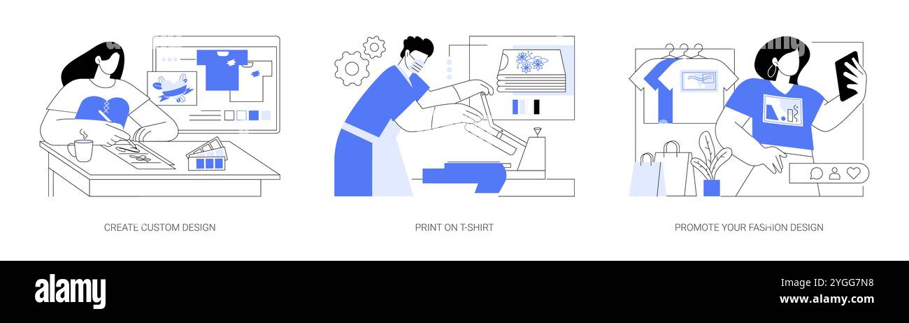 Stampa di T-shirt con illustrazioni vettoriali isolate di cartoni animati Illustrazione Vettoriale