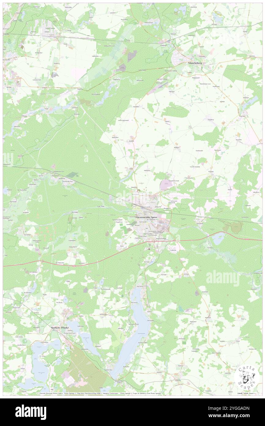 Fuerstenwalde/Spree, DE, Germania, Brandeburgo, N 52 21' 49'', N 14 2' 48'', mappa, Cartascapes Mappa pubblicata nel 2024. Esplora Cartascapes, una mappa che rivela i diversi paesaggi, culture ed ecosistemi della Terra. Viaggia attraverso il tempo e lo spazio, scoprendo l'interconnessione del passato, del presente e del futuro del nostro pianeta. Foto Stock