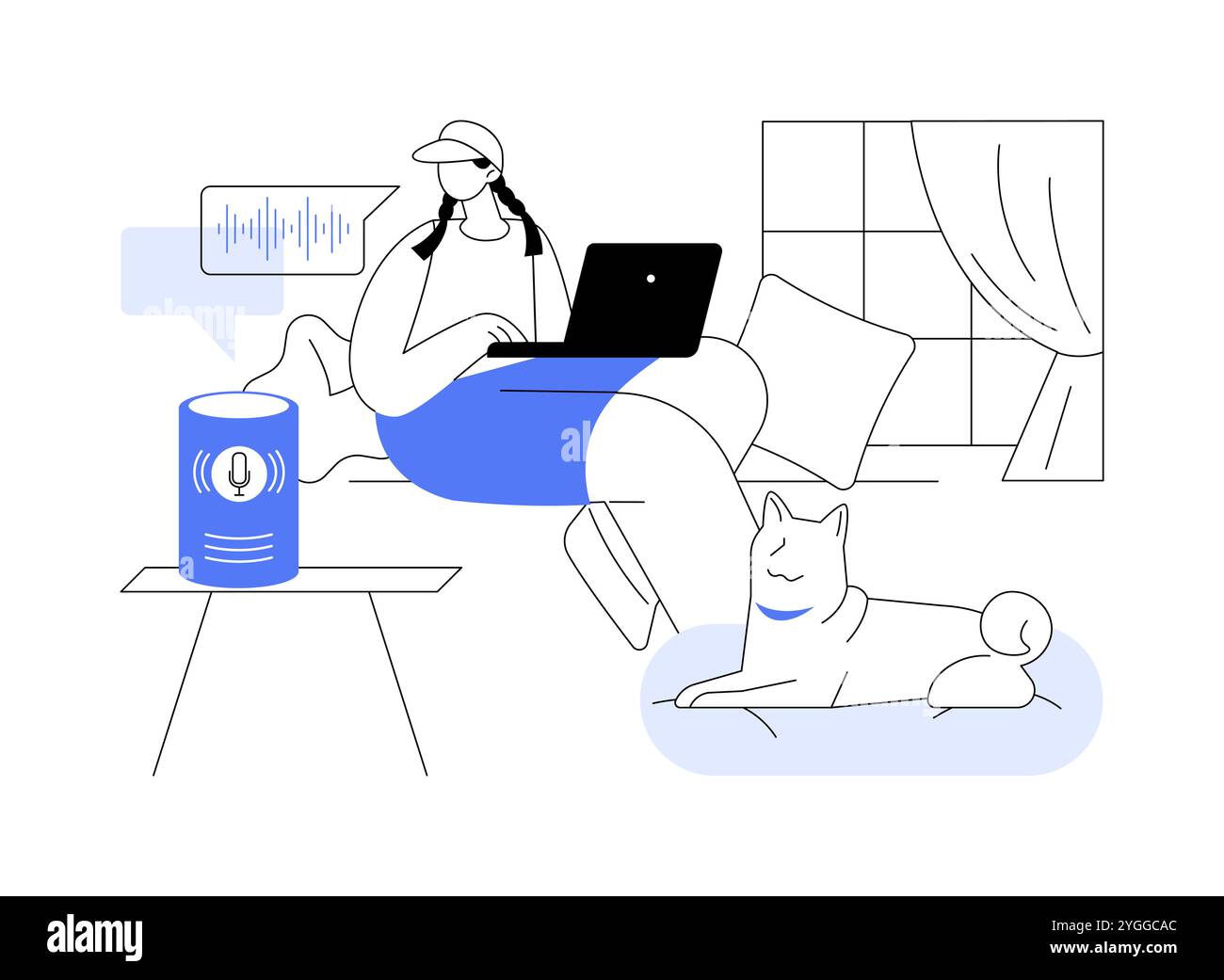 Assistente virtuale illustrazioni vettoriali isolate di cartoni animati. Illustrazione Vettoriale